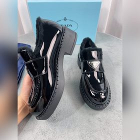 Prada меховые туфли высшего качества Верх： импортная кожа с откры