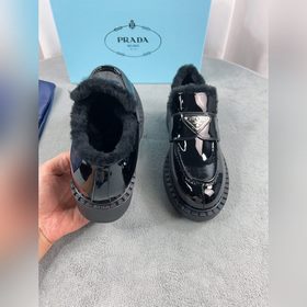 Prada меховые туфли высшего качества Верх： импортная кожа с откры