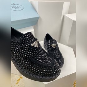 Prada 2024 ss, новая модель ранней осени, лодочки с треугольным л