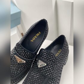 Prada 2024 ss, новая модель ранней осени, лодочки с треугольным л