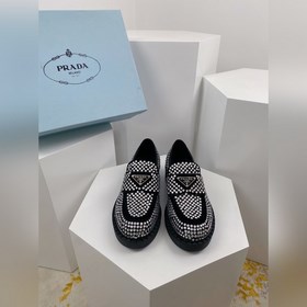 Prada 2024 ss, новая модель ранней осени, лодочки с треугольным л