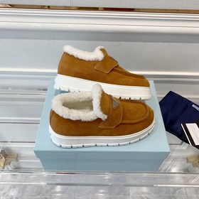 Prada】Новая осенне-зимняя коллекция шерстяных лофей Ретро-кеды в