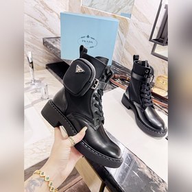 Высокая версия RADA Prada 2024 осенне-зимние ботинки на толстой п