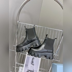 Prada, высшая версия, ботинки на толстой подошве с карманами треу