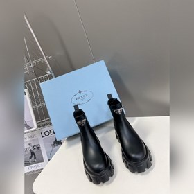 Prada, высшая версия, ботинки на толстой подошве с карманами треу