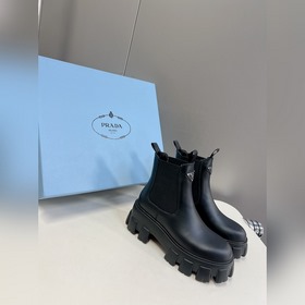 Prada, высшая версия, ботинки на толстой подошве с карманами треу