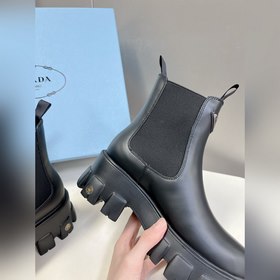 Prada, высшая версия, ботинки на толстой подошве с карманами треу