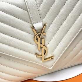 #Monogram college# Молочно-белый/золотая застежка_24 см. Классиче