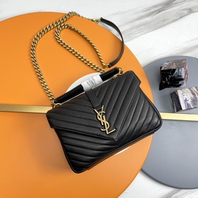 #Monogram college# Черный/золотая застежка_24 см Классическая сум