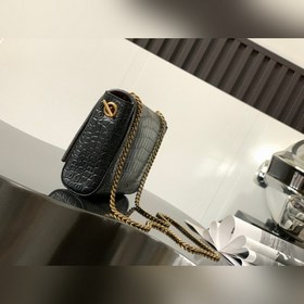 Маленькая сумка с двумя карманами Двусторонняя замша и узор «крок