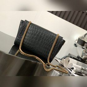 Маленькая сумка с двумя карманами Двусторонняя замша и узор «крок