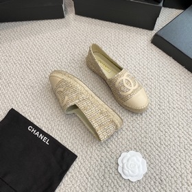 Chanel классические рыбацкие туфли в полной коллекции цвета хаки!