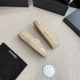 Chanel классические рыбацкие туфли в полной коллекции цвета хаки!