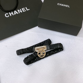 chanel 23c Телечный телец Золотой металл и стразы Черный Эластичн