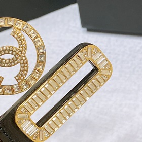 chanel 23c Телечный телец Золотой металл и стразы Черный Эластичн