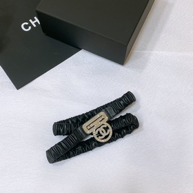 chanel 23c Телечный телец Золотой металл и стразы Черный Эластичн