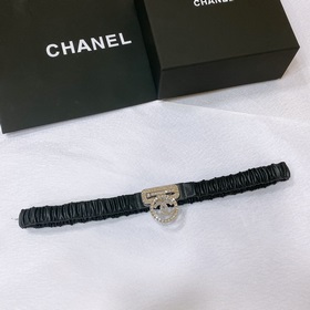 chanel 23c Телечный телец Золотой металл и стразы Черный Эластичн
