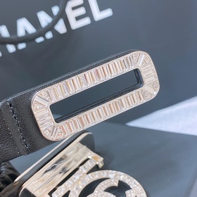 chanel 23c Телечный телец Золотой металл и стразы Черный Эластичн