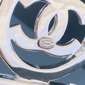 chanel 23c Телечный телец Золотой металл и стразы Черный Эластичн