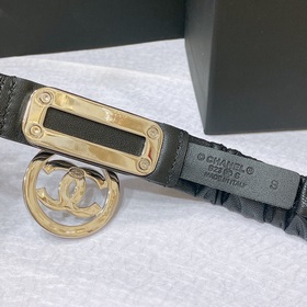 chanel 23c Телечный телец Золотой металл и стразы Черный Эластичн