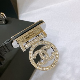 chanel 23c Телечный телец Золотой металл и стразы Черный Эластичн