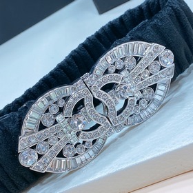 chanel 23 серебристый металлический стразы черный популярный сред