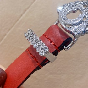 chanel 23 cc стразы из кожи теленка, серебристый металл, ремень 