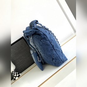 Новейшая сумка CHANEL 22 из денима Джинсовая ткань, сочетающаяся 