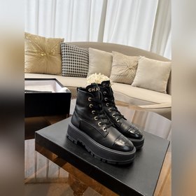 Chanel 23b осенне-зимние туфли на толстой подошве с двойным C-обр