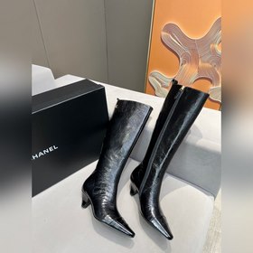 Chanel/Chanel модные ботинки с двойным C-образным носком, материа