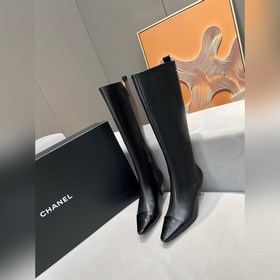 Chanel/Chanel модные ботинки с двойным C-образным носком, материа