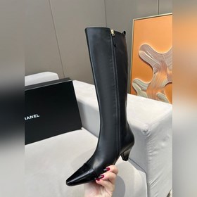 Chanel/Chanel модные ботинки с двойным C-образным носком, материа