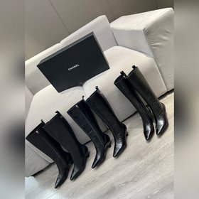 Chanel/Chanel модные ботинки с двойным C-образным носком, материа
