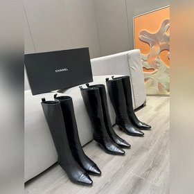 Chanel/Chanel модные ботинки с двойным C-образным носком, материа