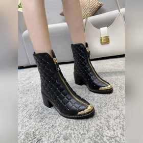 CHANEL Chanel новые модные ботинки с заклепками, с небольшим заос