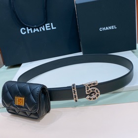 chanel Поясная сумка из овечьей кожи с латунными деталями, модная
