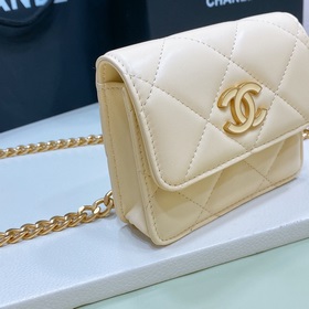 chanel 23 кожаный поясной кошелек с латунными деталями, модный и