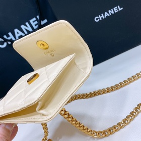 chanel 23 кожаный поясной кошелек с латунными деталями, модный и 