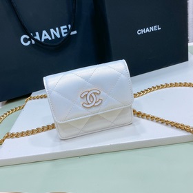 chanel 23 кожаный поясной кошелек с латунными деталями, модный и 