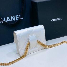 chanel 23 кожаный поясной кошелек с латунными деталями, модный и 