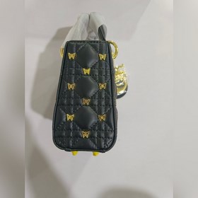 Новая модель сумки Dior.Lady с тремя отделениями, черная кожа с р