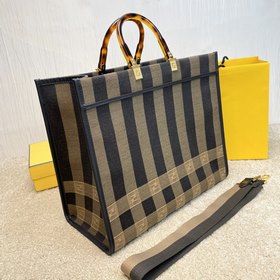 Название： FENDI сумка для покупок из полосатой ткани Качество： вы