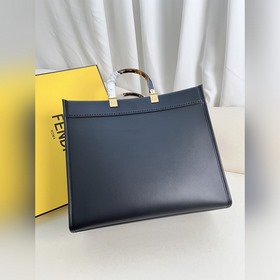 Черный Средняя сумка Fendi для покупок Кожаная сумка-тоут Подробн