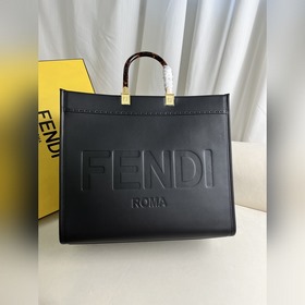 Большой черный FéI TOTE сумка «Солнечная сумка» Коричневая кожа с
