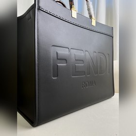 Большой черный FéI TOTE сумка «Солнечная сумка» Коричневая кожа с