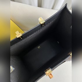 Большой черный FéI TOTE сумка «Солнечная сумка» Коричневая кожа с