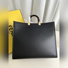Большой черный FéI TOTE сумка «Солнечная сумка» Коричневая кожа с