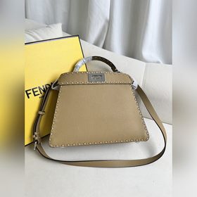 Абрикосовый Средняя сумка FEND1eekabooISeeU из телячьей кожи с те