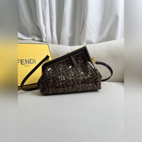 Сверкающие блестки Маленькая сумка Fendi First, ткань, полностью