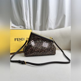 Сверкающие блестки Маленькая сумка Fendi First, ткань, полностью 
